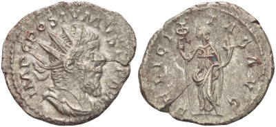 Римская Империя (императоры в Галлии) антониниан 260 - 269 Постум. IMP C POSTVMVS P F AVG / FELICITAS AVG, Фелицитата с кадуцием и рогом Изобилия, Колония Агриппины, Good Very fine RIC 58 биллон 1073-13-17