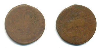 РОССИЯ 1 КОПЕЙКА 1759 медь 61-316