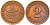 ФРГ 2 ПФЕННИГА 1964 J KM 106, J.381 бронза 4396-1556