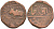 Индия, Индаур (Indore) 1/2 анна ND AH1267?, Takoji Rao II (1844-1886), Malharnagar mint, вес 12.47 гр. KM 64 медь 00-00