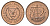 Кипр 5 милей 1974 KM 39 бронза UNC 54-1353