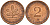 ФРГ 2 пфеннига 1976 J J.381a, KM 106a сталь плакированная медью    4598-832