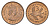 Кипр 3 миля 1955 Елизавета II (1952-2022), рыба KM 33 бронза UNC 4173-119