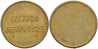 ГЕРМАНИЯ ЖЕТОН НА МОЙКУ АВТОМОБИЛЯ ULTRA SERVICE латунь 4544-847