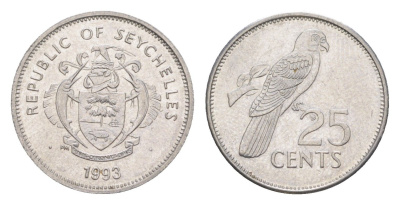 Сейшельские Острова (Сейшелы) 25 центов 1993 KM 49 медно-никель UNC 4189-436