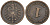Германия 1 пфенниг 1888 брак чекана, отношение аверса/реверса (175°), D, Вильгельм I (1871-1888) KM 1, J. 1 медь 1525-415