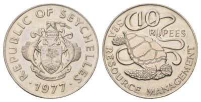 Сейшельские острова (Сейшелы) 10 рупий 1977 ФАО KM 37 медно-никель UNC 4127-1731
