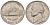 США 5 центов 1990 P, Томас Джефферсон KM A192 медно-никель aUNC 216-337