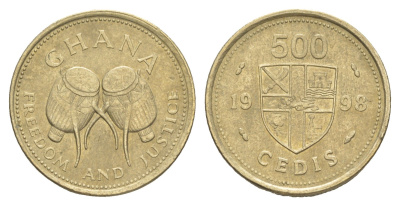 Гана 500 седи 1998 KM 34 никель латунь 4642-153