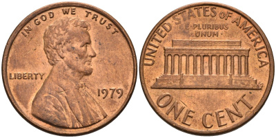США 1 цент 1979 Линкольн KM 201 медь цинк 4580-415