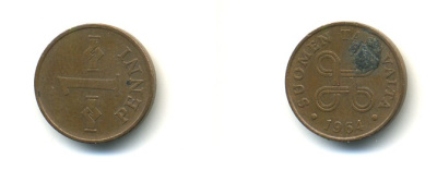 Финляндия 1 пенни 1964 KM 44 медь 4364-152