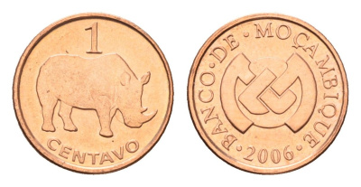 Мозамбик 1 сентаво 2006 год-тип KM 132 сталь плакированная медью UNC 4588-1046