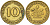 ФРГ 10 пфеннигов 1949 F KM 103, J. 378 сталь плакированная латунью 4143-526