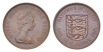 Джерси 1 пенни 1971 Елизавета II (1952-2022) KM 30 бронза aUNC 4647-467