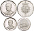Мальтийский орден Святого Иоанна Иерусалимского набор из 2 монет (скуди и 2 скуди) 1964 магистр Моджана и Иоанн Креститель, в картонном буклете, проба 986, тираж 1000 экз. KM X9, X10 серебро PROOF 3-4-3-35
