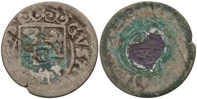 Шведская Ливония, Рига 3 полкера (1/24 талера) ND (1622-1635) Густав II Адольф (1621-1632) KM 10-17 серебро 4158-1044