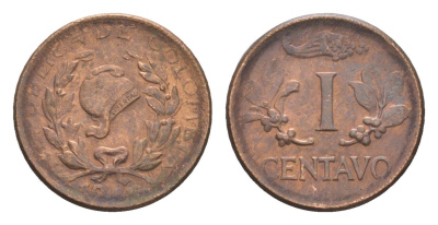 Колумбия 1 сентаво 1965 KM 205 бронза 4651-567