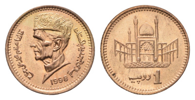 Пакистан 1 рупия 1998 KM 62 бронза UNC 4614-836