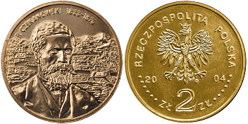 Польша 2 злотых 2004 MW, Александр Лаврентьевич Чекановский KM 505 нордик  UNC 4635-823
