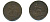 Испания 10 сентимо 1870 ОМ, лев со щитом KM 663 (Y54) медь 176-1135