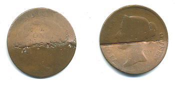Стрейтс-Сетлментс 1 цент 1845 Виктория (1837-1901) KM 3 медь 4383-814