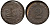 ФРГ 2 ПФЕННИГА 1962 G БРАК ЧЕКАНКИ СДВИГ ШТЕМПЕЛЯ KM 106, J.381 бронза 413-5141