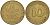 ФРГ 10 пфеннигов 1979 J KM 108, J. 383 сталь плакированная латунью 175-746