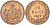 Румыния 10 бани 1867 монетный двор Watt&Co, Кароль I как принц (1866-1881) KM 4.2 медь 4545-1235