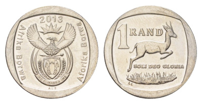 ЮАР 1 ранд 2013 KM 504 медь плакированная никелем UNC 4627-562