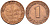 ФРГ 1 ПФЕННИГ 1950 F KM 105, J.380 сталь плакированная медью 4532-1266