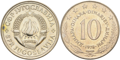Югославия 10 динаров 1978  KM 62  медно-никель UNC 4583-714