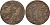 Россия денга ND (1730-1740) Анна Иоанновна (1730-1740), красивый брак, двойной удар медь 4044-625