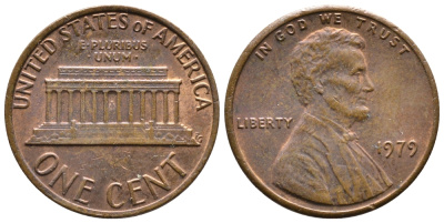 США 1 ЦЕНТ 1979 ЛИНКОЛЬН KM 201 медь цинк 4364-914