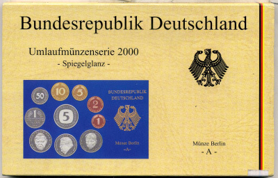 ФРГ государственный набор из 10 монет 1997 G    PROOF  3-5-3-32