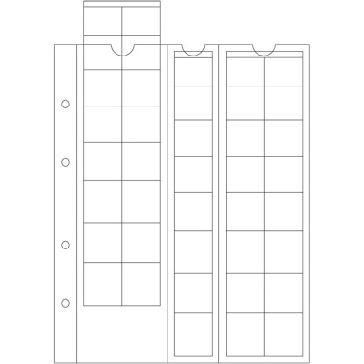 Лист в альбом 'Optima' для монет, на 40 ячеек. Leuchtturm. 308740
