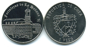 Куба 1 песо 2007 крепость Гаваны, Ла-Реаль-Фуэрса KM 880 медно-никель UNC 118-124