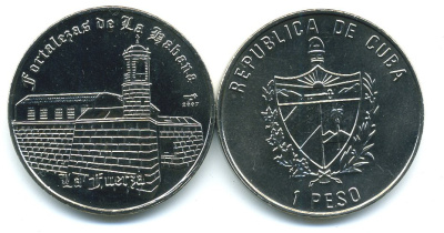 Куба 1 песо 2007 крепость Гаваны, Ла-Реаль-Фуэрса KM 880 медно-никель UNC 118-124
