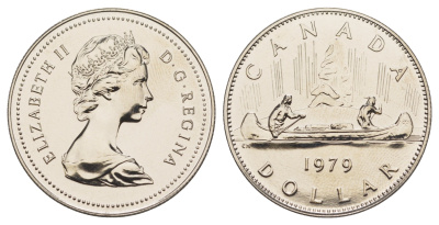 Канада 1 доллар 1979 Елизавета II (1952-2022), каноэ KM 120 никель PROOF-LIKE (BU) 4185-634