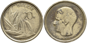 Бельгия 20 франков 1981 Belgie, Бодуэн I (1951-1993) KM 160 никель бронза 4681-1227