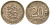 Эстония 20 центов 1935 Республика (1918-1941) KM 17 никель бронза 4615-1124