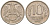 Россия 10 рублей 1992 ЛМД KM 313 медно-никель 4585-846