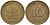 ФРГ 10 пфеннигов 1979 F KM 108, J. 383 сталь плакированная латунью 4681-1145