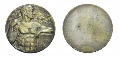 ЧЕХИЯ МЕДАЛЬ 1936 ЛЮДОВЫЙ КРАЙ, 44,8 мм, 37,78 гр бронза 1072-1-64