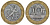 Франция 10 франков 1990 тип Гений Бастилии KM 964.1, Le Frank 375.5 биметалл 45-821