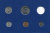 Швеция 5, 10, 25, 50 эре и 5 крон 1976 Карл XVI Густав (1973- ) в картоне набора монетного двора UNC 7-5-7-272