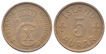 Исландия 5 эйре 1931 KM 7.1 бронза 4666-845
