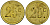 Франция 25†сантимов XIX-XX век ресторанный жетон латунь 4166-1053