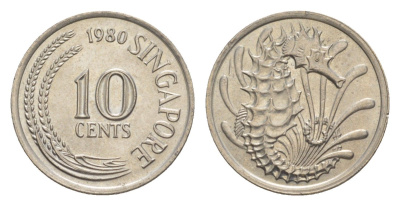Сингапур 10 центов 1980 KM 3 медно-никель 4640-566