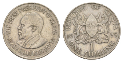 Кения 1 шиллинг 1975 Джомо Кениата KM 14 медно-никель 4650-353