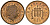 Великобритания 1 пенни 2001 Елизавета II (1952-2022) KM 986, Spink 4710 (B5) сталь плакированная медью 4176-636